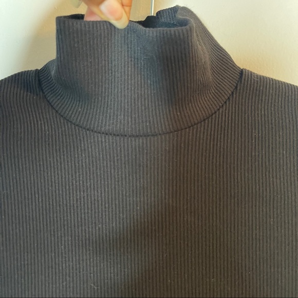 Black Ribbed Bodycon Mini Dress Size M - Picture 7 of 8